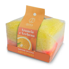 Carica l'immagine nel visualizzatore di Gallery, Sapone Spugna Antistress arancia e verbena - 75 gr