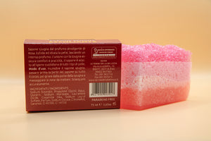 Sapone Spugna Esfoliante  alla  Rosa - 75 gr