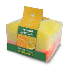 Carica l&#39;immagine nel visualizzatore di Gallery, Sapone Spugna Esfoliante agrumi dell&#39;Isola - 75 gr
